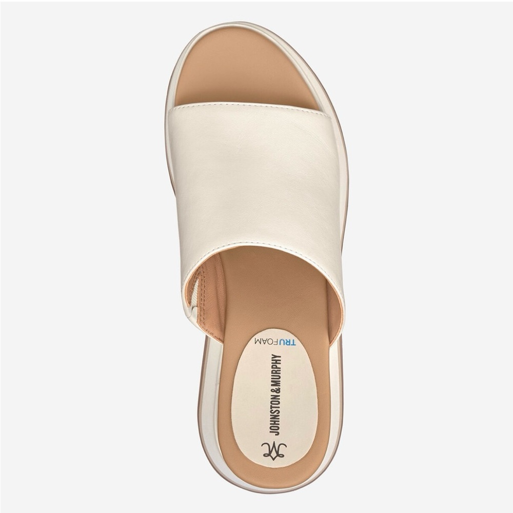 Johnston & Murphy Women's Cream Mules
